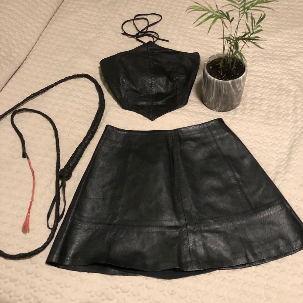 Soft black leather outfit